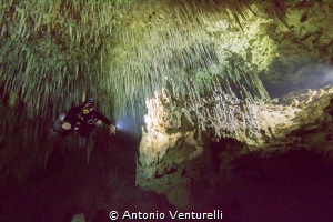 cave diving by Antonio Venturelli 